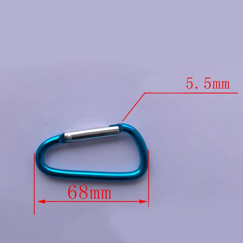 2pcs 7#D-shaped Aluminum Alloy Carabiner Clip without Lock Spring Snap Buckle for Outdoors Harness and Key Ring GDeals