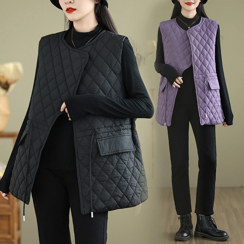 

Slim Fit Lightweight Women's Jaet 2024 Autumn Winter New Sle Versatile Waist-Cinching down Vest Poly Fiber Blend Regular ...