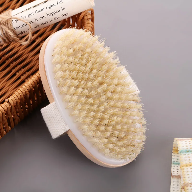 1 Pc Wet Dry Skin Body Natural Bristle Brush Soft SPA Brush Bath Massager Support Wholesale