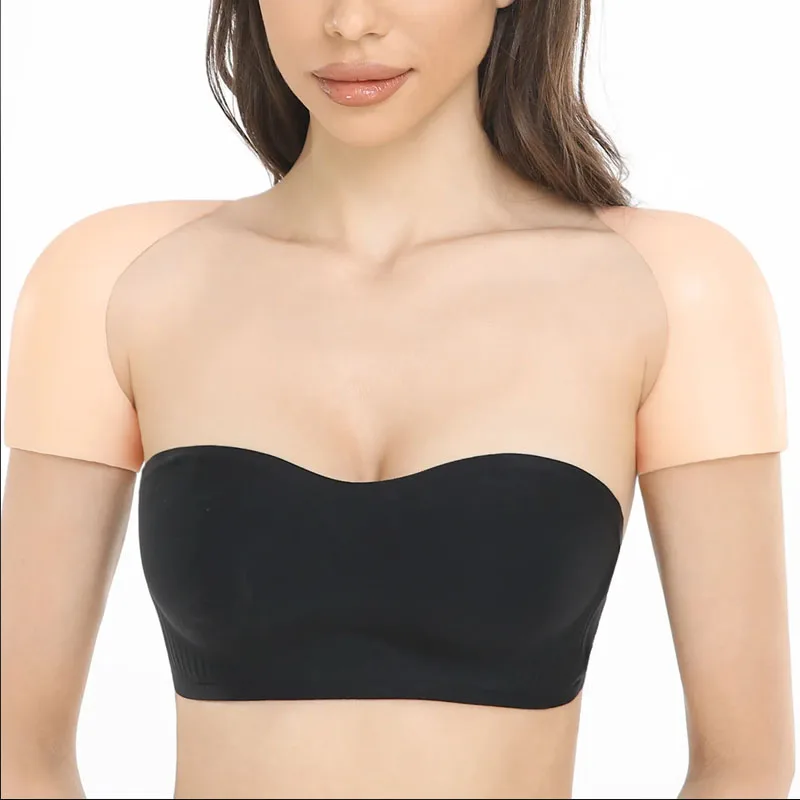 One Piece Invisible Breathable Silicone Shoulder Pad, Soft Anti-Slip, Shoulder Enhancer Wearable Shoulder Widening Pad Woman Men