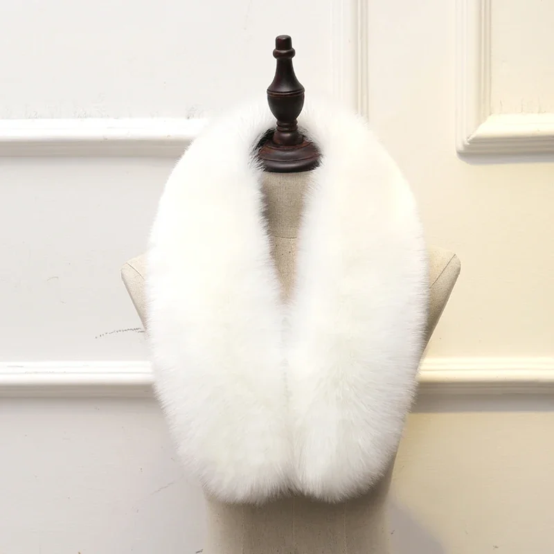 

Women New Faux Fox Fur Collar Multicolor Shawl Collar Fur Female Elegant Autumn And Winter Warm Shawl Scarve Solid 70/80/90cm