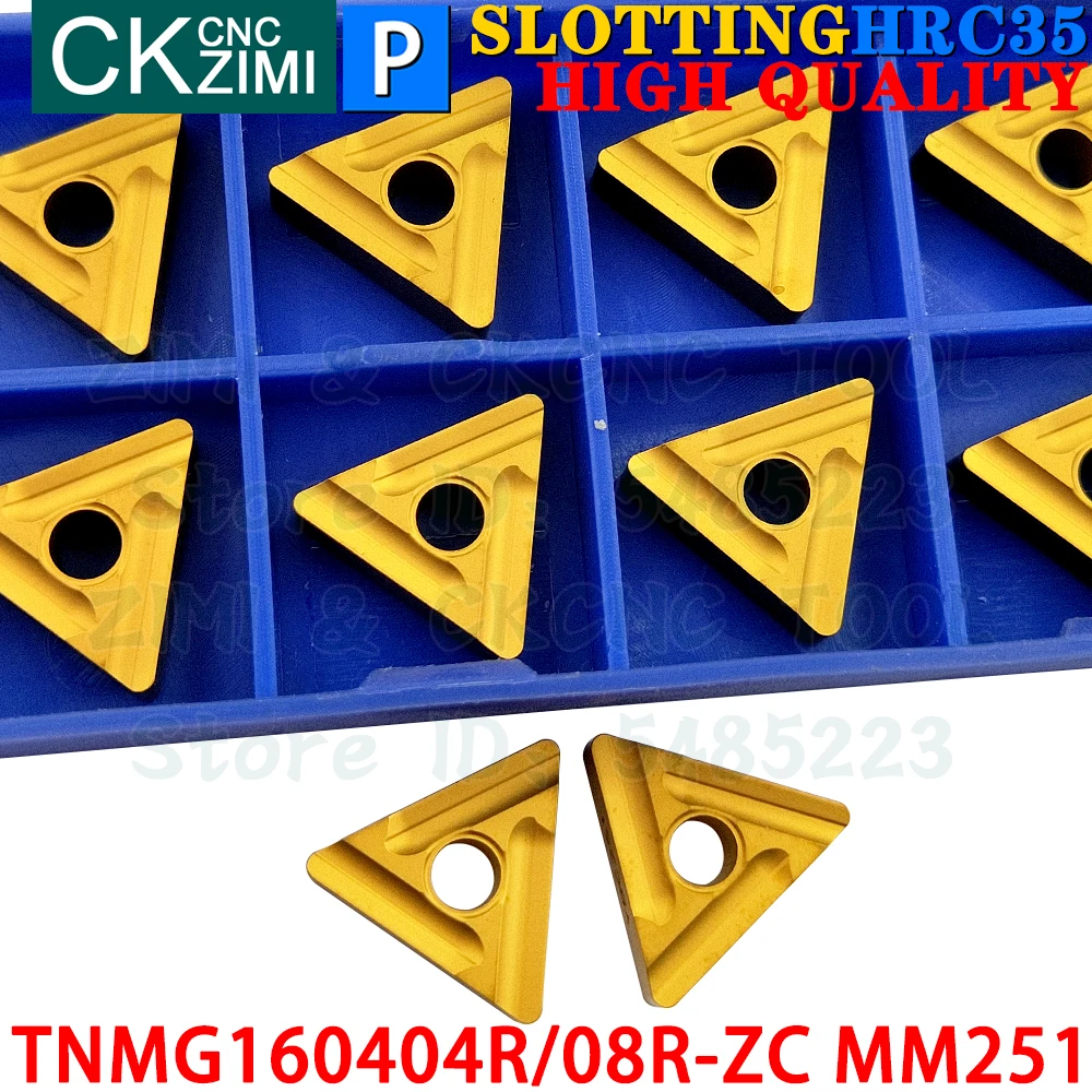 TNMG160404R-ZC MM251 TNMG160408R-ZC MM251 Carbide Inserts Slotting Grooving Inserts Turning tools inserts CNC Metal Lathe Tools
