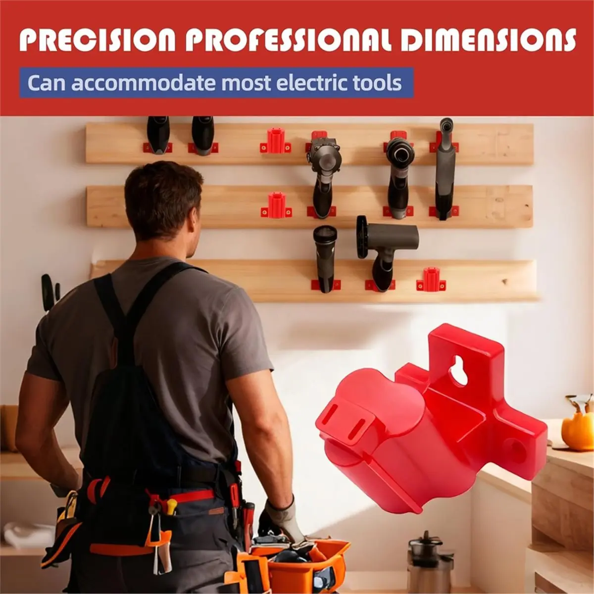 

AA91 Tool Holder Wall Mount Compatible for Milwaukee 12V Drill Bit Holder, Power Tool Organizer Storage Wall Hanger for M12