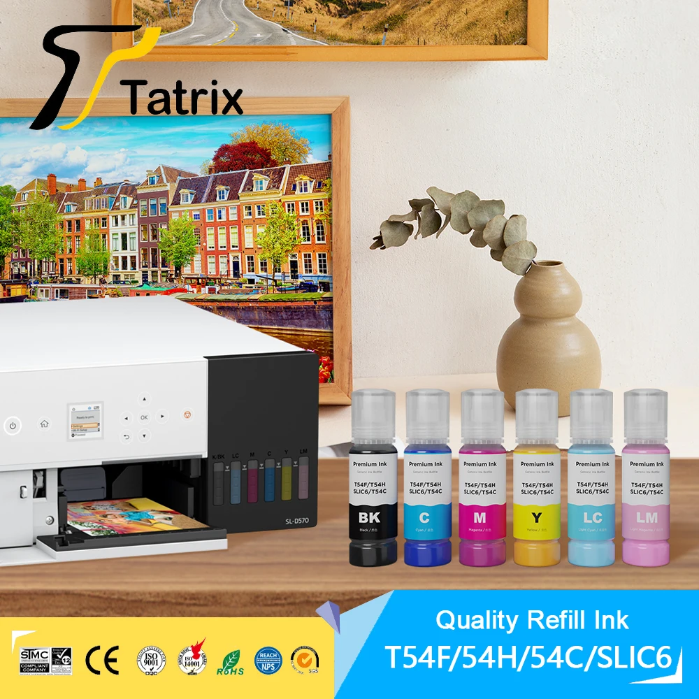تاتريكس لحبر إبسون T54C 54C حبر متوافق مع زجاجة حبر ملون مائي متوافق مع حبر إبسون SureLab SL-D500 SL-D540/D570