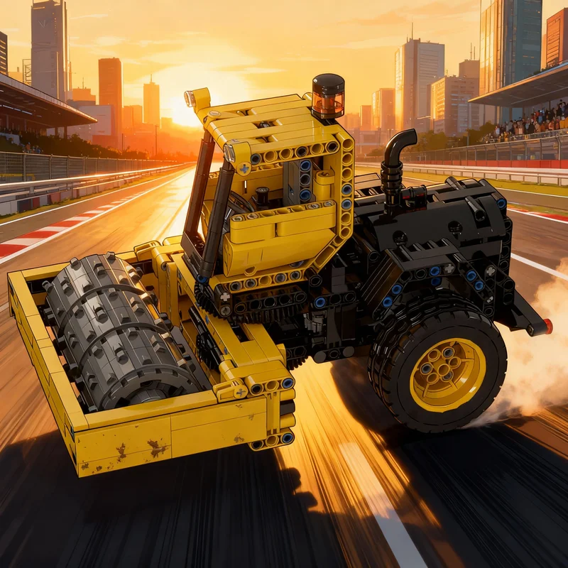 

737pcs MOC Road Roller Soil Compactor Technical Model Building Blocks Toy Construction Christmas Gifts Idea Education Brick