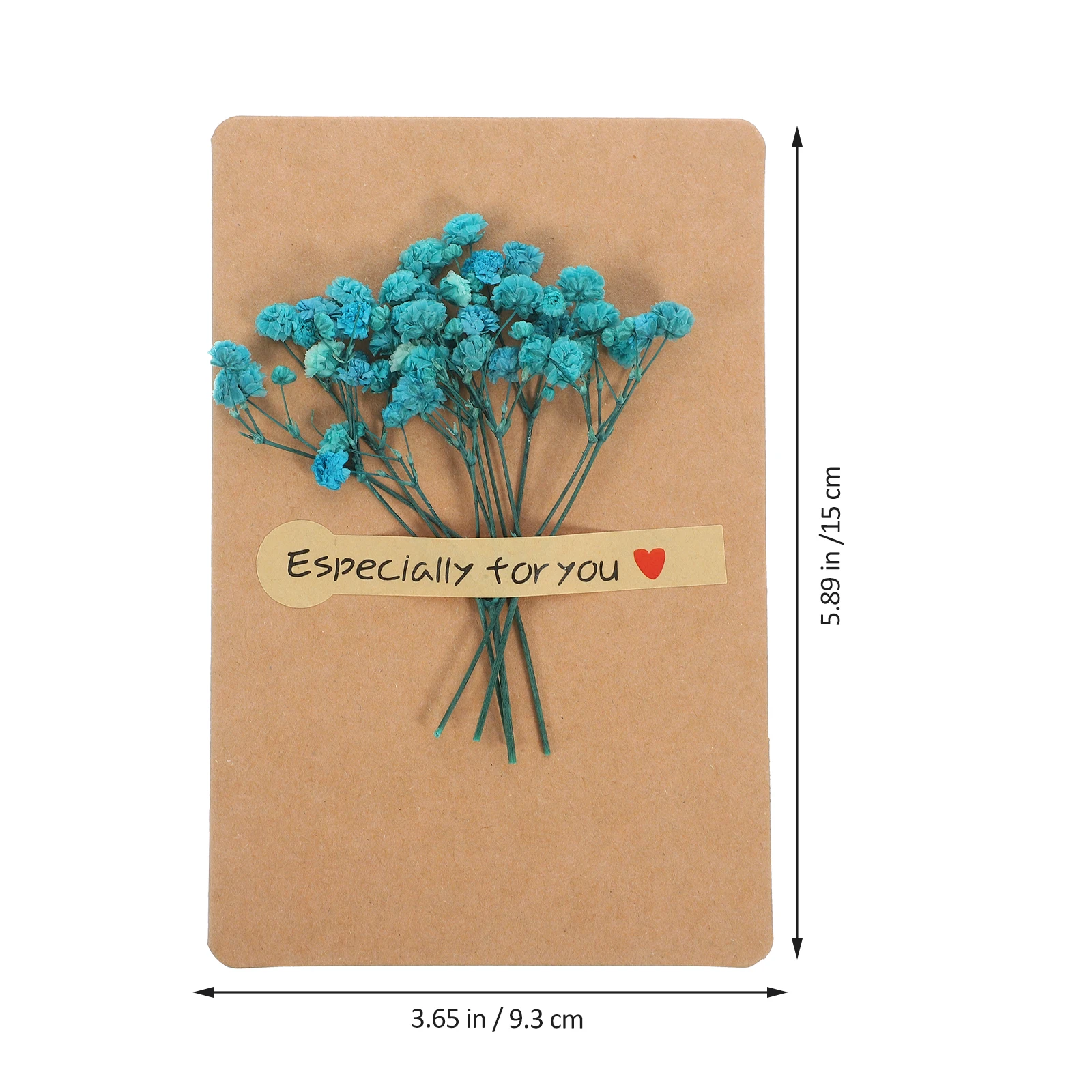 

3D Dried Flowers Greeting Card Wedding Christmas Holiday Event Invitation Paper Craft Blue Handmade Gift For Parents