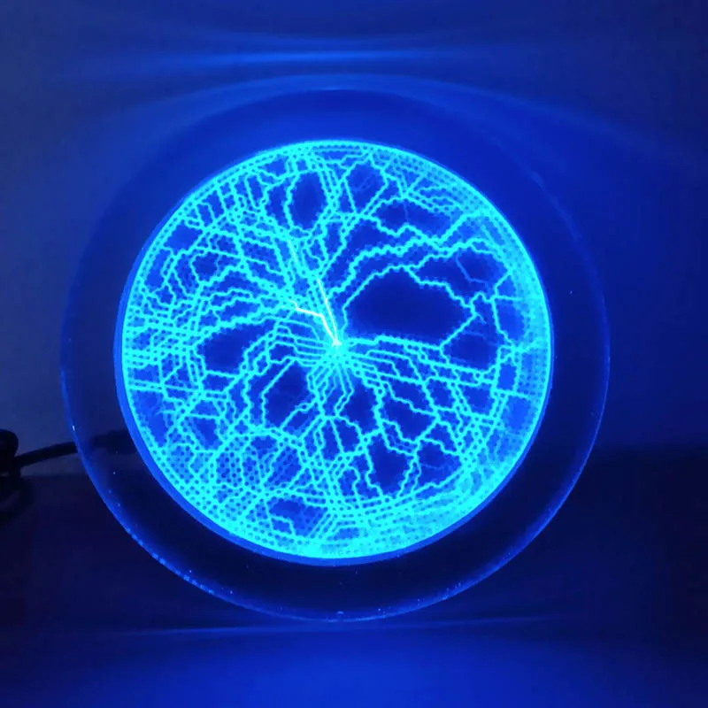 6-inch  Flash Disk Blue Tricolor Lightning Disk Red Green Pink Magic Disk Touch Current Lamp Pl asma Plate
