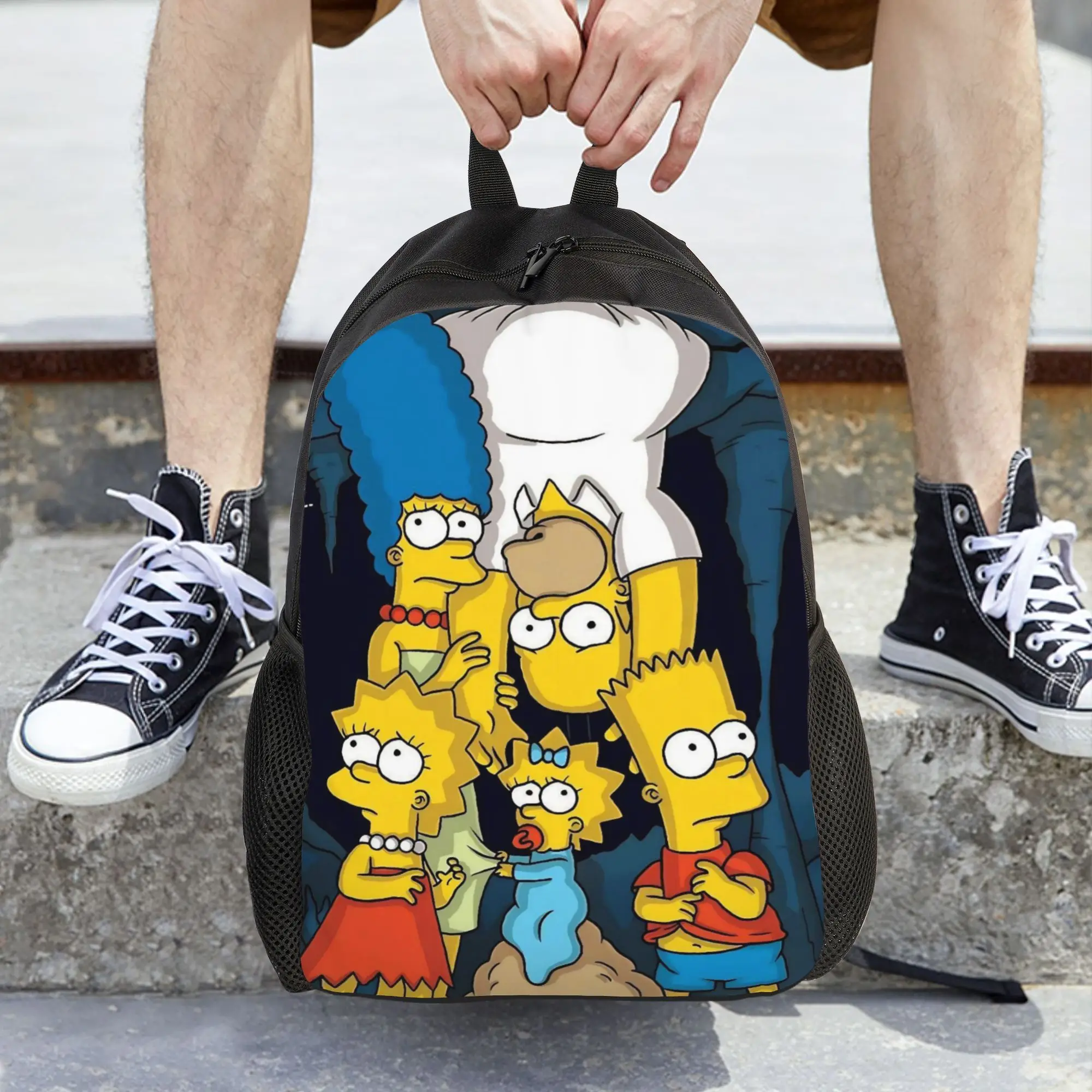 

Женский рюкзак с рисунком S-Simpsons, классическая детская школьная сумка, рюкзак для ноутбука, дорожный рюкзак для мальчиков и девочек