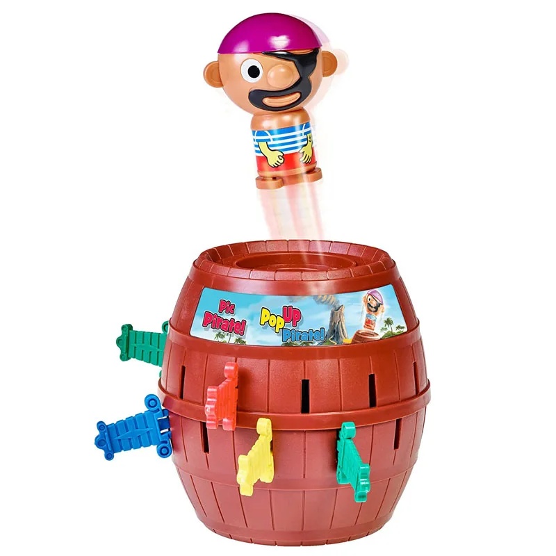 Juego de cubo pirata de fiesta para niños, divertido rompecabezas 3D, espada de piratas de salto familiar, barril de juguete Tricky, piso de mesa