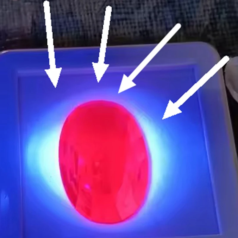 Venta al por mayor de rubí rojo sangre de Paloma, prueba de paso de alta calidad, gema de dureza Mohs que brilla debajo del rubí UV para fabricación de joyas DIY/colección de gemas