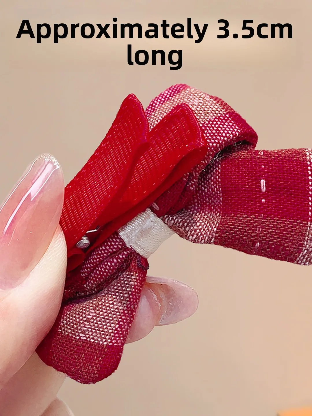 Handmade Red Pet Hair Clips for Small Dogs Yorkie Maltese Puppy Universal  Dog Hair Accessories New Year Headwear - view 5
