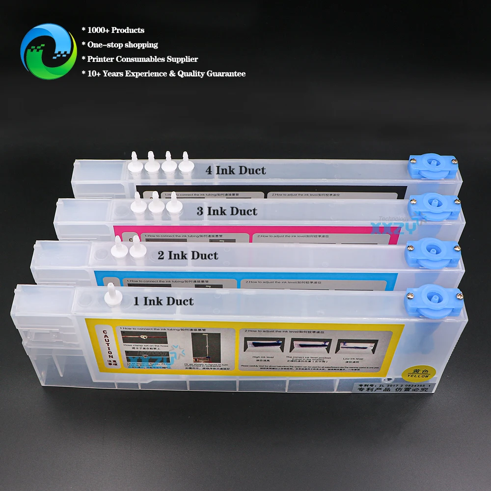 4pcs/lot Refill Sub Tank with Ink Duct Eco Solvent Printer 220ml CISS Long Ink Cartridge with Float