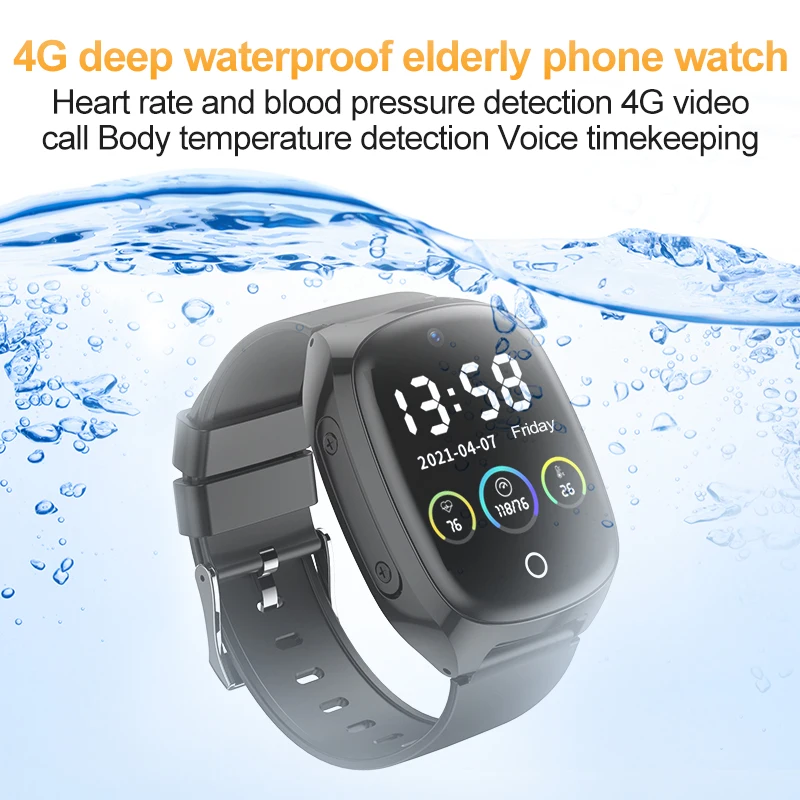 New Elder Health Care Fall Off Alarm 4G 3G Sim Card Roaming Remote Control SOS GPS 2-way Call Camera 2025 GPS Smart Watch