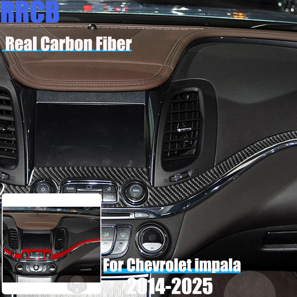

Real Carbon Fiber Car Accessories Center Console Panel Decorative Trim Soft Cover Sticker For Chevrolet Impala 2014-2025