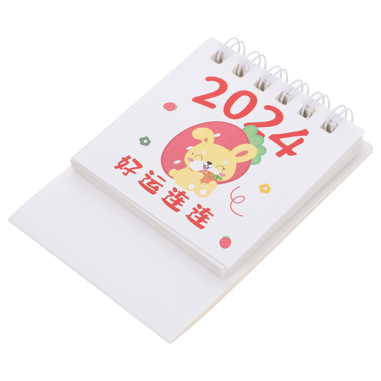 

2024 Mini Desk Calendar Thick Paper Cartoon Design Coil Binding Smooth Pages Practical Office Supplies Home for Daily
