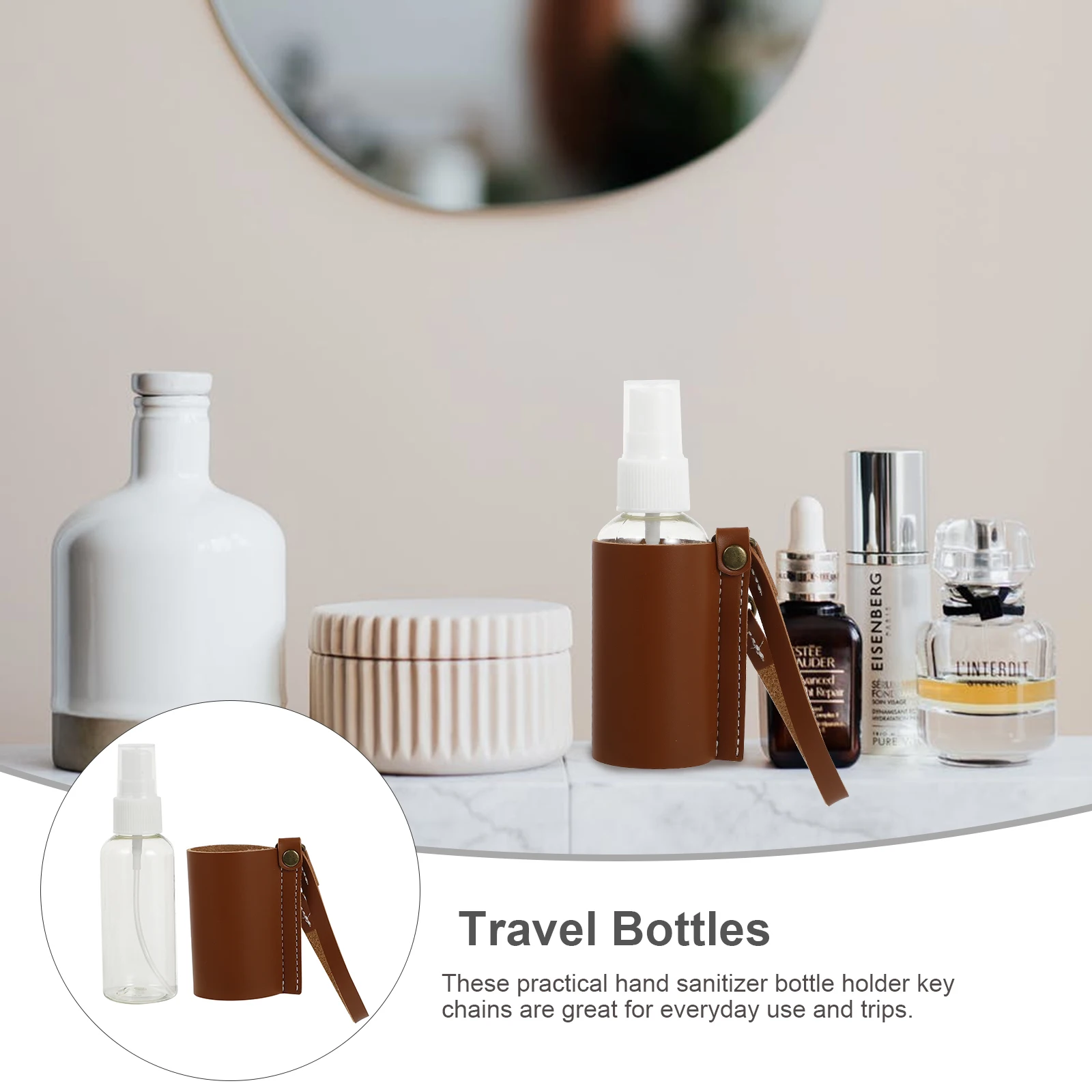 

60Ml Travel Bottle Empty Bottles Key Chain Holder for Hand Lotion Storage Container Gift Christmas Birthday New Year