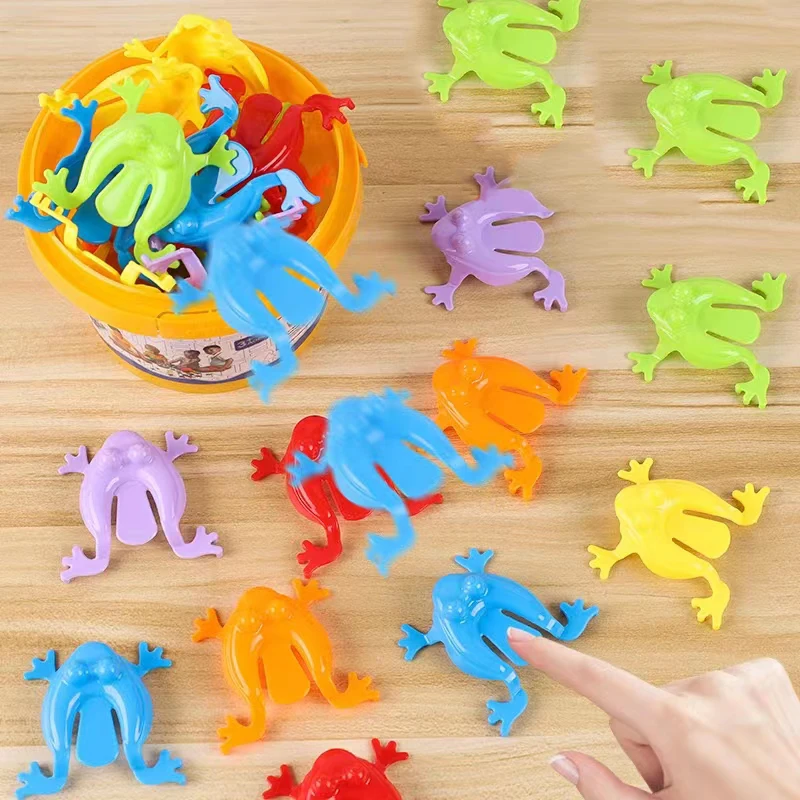 Plastic Jumping Frog Toys Children\'s Puzzle Decompression Small Toy Parent-child Interactive Game Inflatable Bouncing Toy Gifts