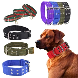 Military Adjustable Dog Collar with Heavy Duty Metal D Ring Buckle for Large Dogs 1.5'' Wide Nylon Tactical Dog Collar 2 Sizes