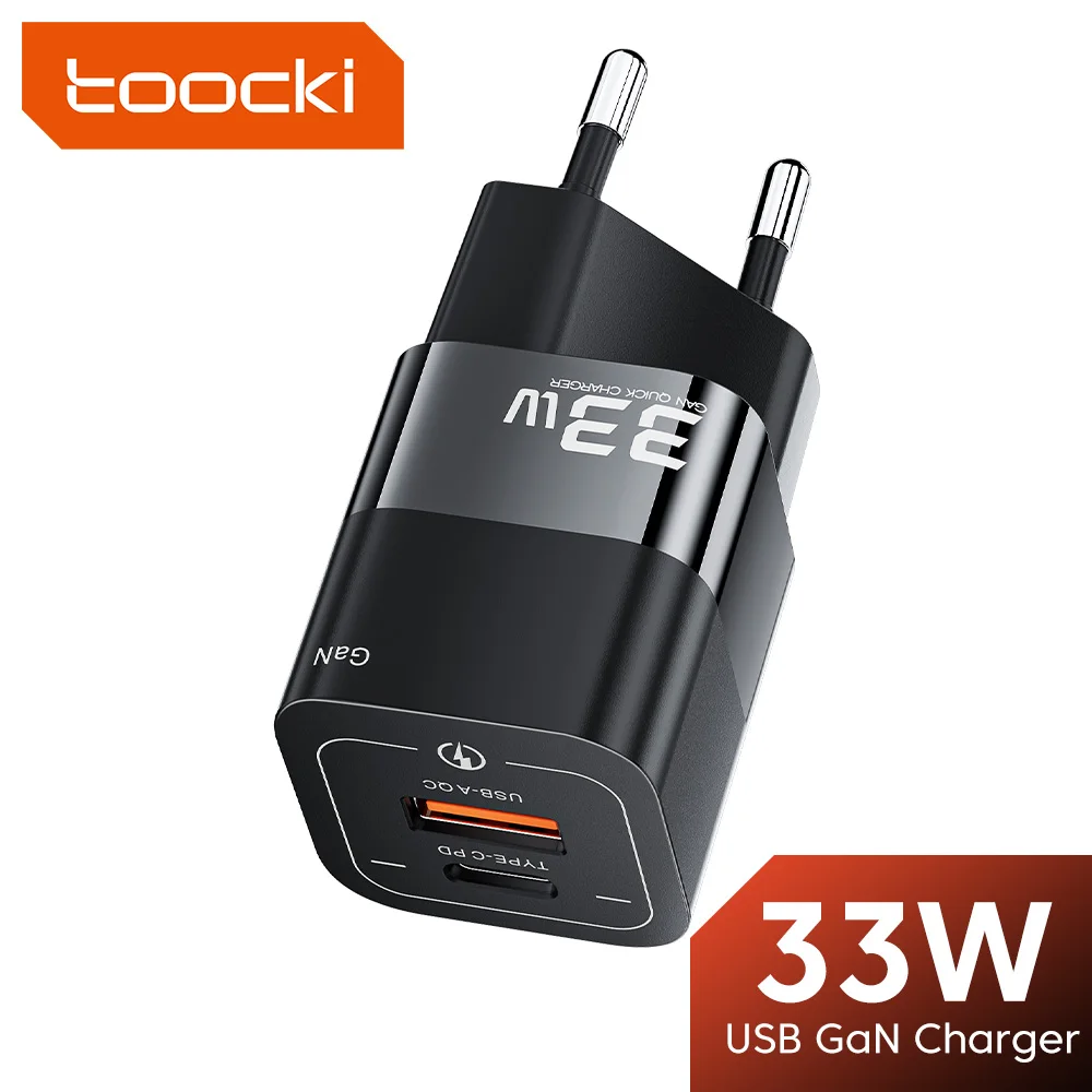 

Toocki 33W Mini Gan USB Charger Fast Charge Type C PD QC 3.0 Quick Phone Charger Adapater For iPhone iPad Huawei Xiaomi Samsung