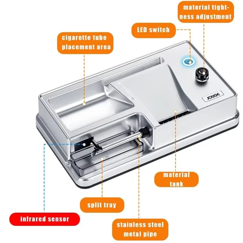 6.5/8mm Electric Automatic Cigarette Rolling Machine Infrared Sensing Tobacco Injector Filling Roller DIY Smoking Accessories