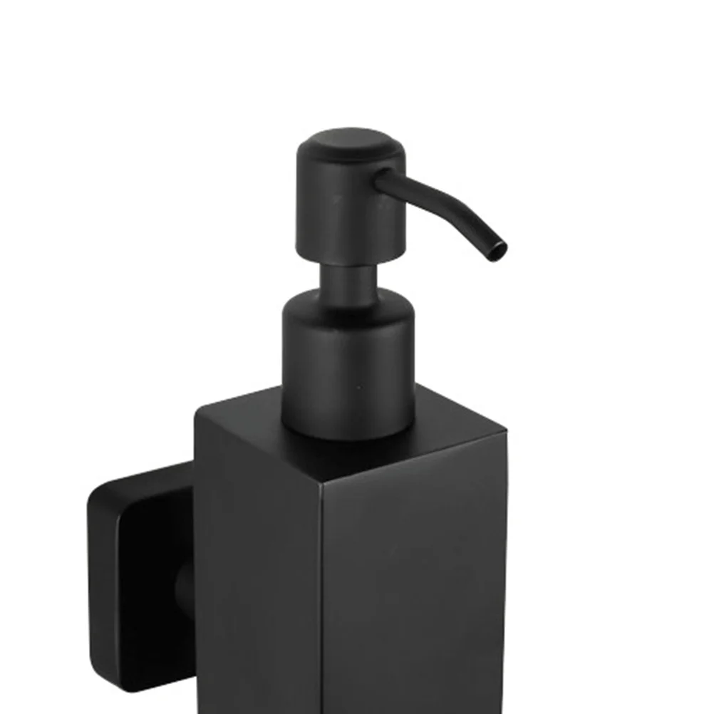Wall Mounted 200Ml 304 Stainless Steel Liquid Soap Dispenser Black Bathroom Kitchen Use Large Capacity No Messy Easy
