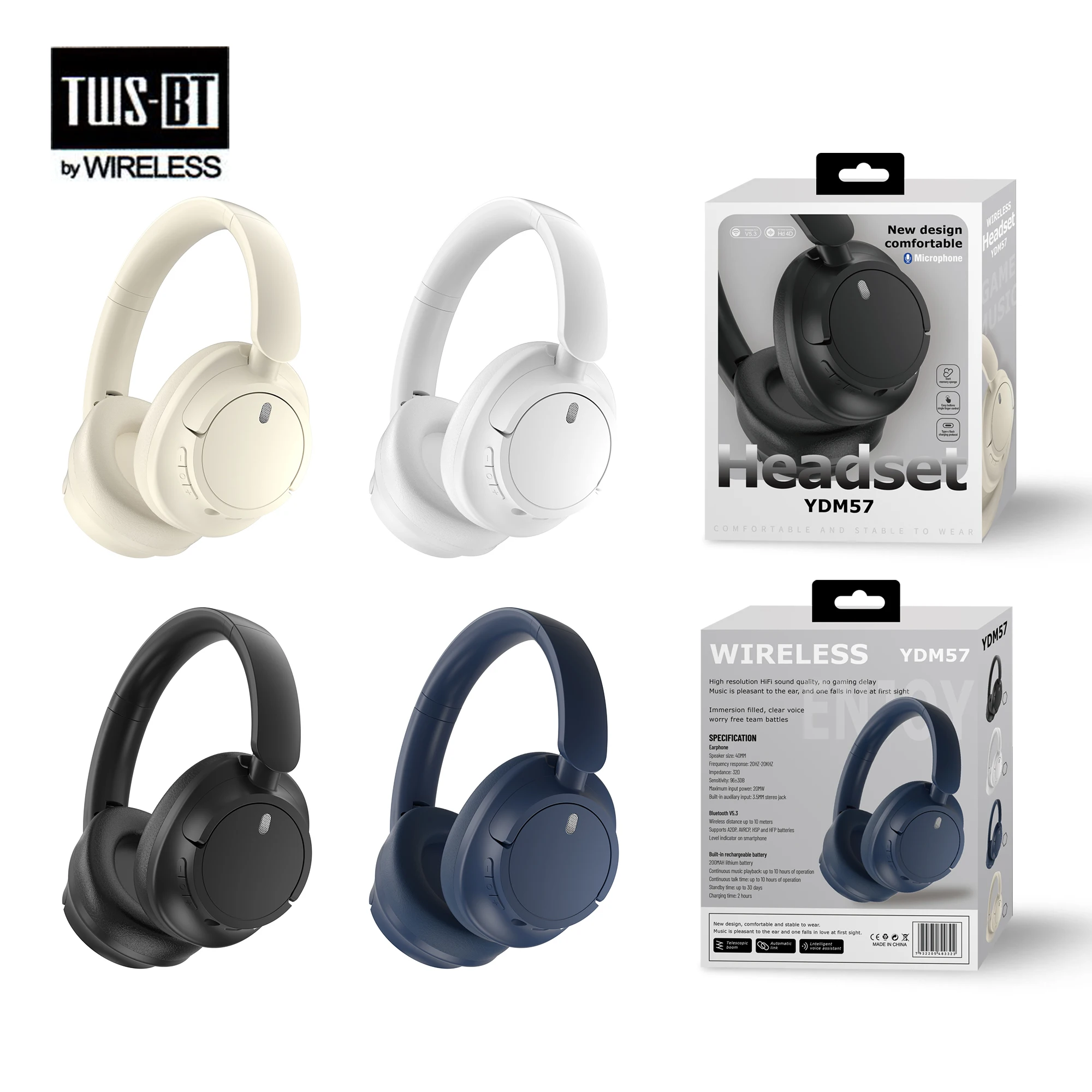 

Original YDM57 Bluetooth Headphone Headset High Quality Noise Reduction Wireless Microphone Wired Earphone Gamers Headphones