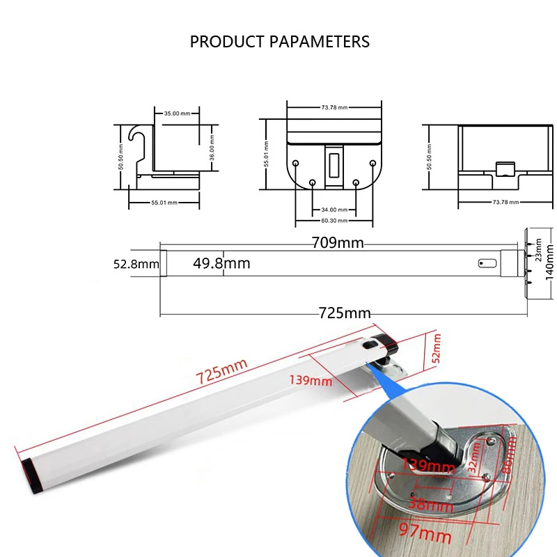 High Quality RV Caravan Accessories Aluminum Alloy External Folding Table Leg Guide Rail Rv Folding Storage Table Leg Accessorie