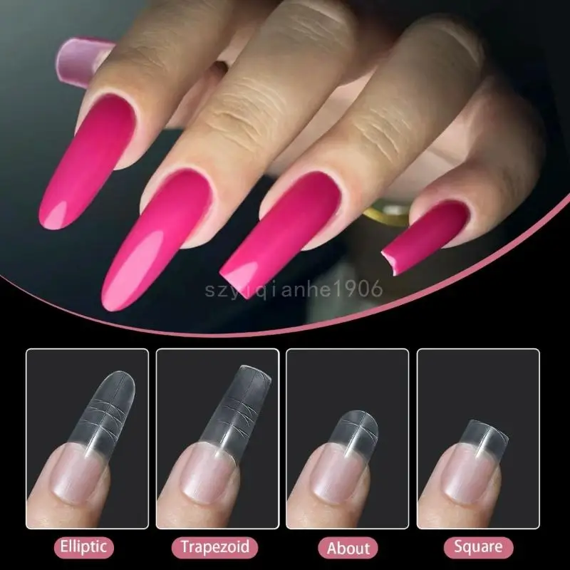 Clear Coffin Nails 240pcs 12 Sizes Full Cover Extensions Tips Long False