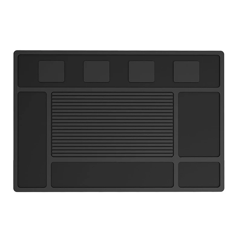 Magnetic Barber Mat for Clippers,Station Barber Tool Organizer Mat for Salon Barber Shop Beauty Tool with 4 Slots-ABLL