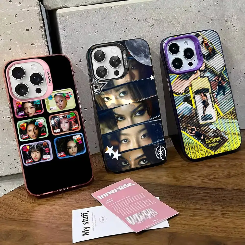 K-Katseye G-Gnarly Group Handyhülle für iPhone 16 15 14 13 12 11 17 Pro Max Plus Farbe Silber Schale