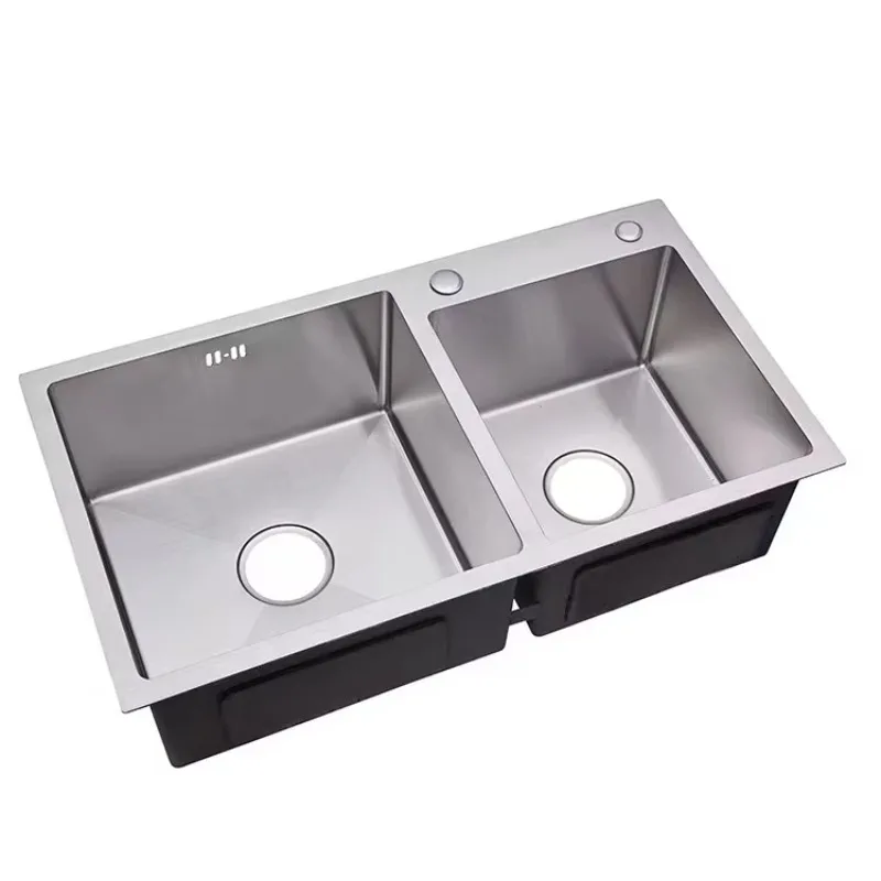 Wholesale Undermount Nano Double Blow Handmade Kitchen Sink Splash Proof Mounted Stainless Steel Kitchen Sink