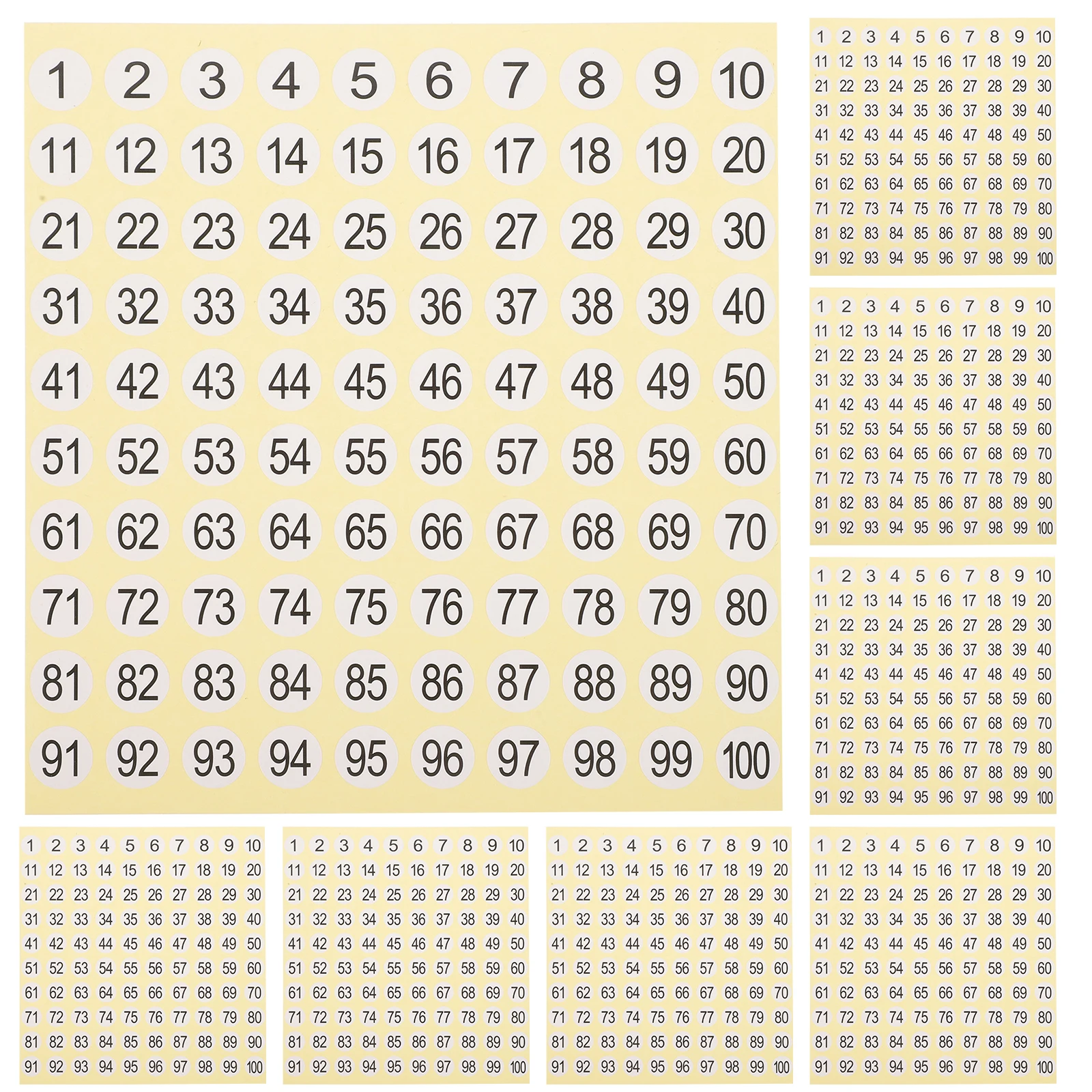 15 Sheets Digital Label Classification Stickers Mini Number Numbered Labels Circle