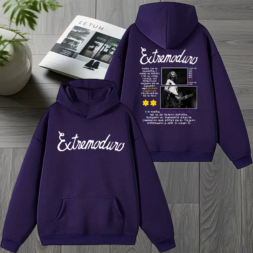 Extremoduro Tour 2026 Double Sided printed Winter Hoodies Unisex vintage hip hop streetwear Men women Fleece Casual pullovers
