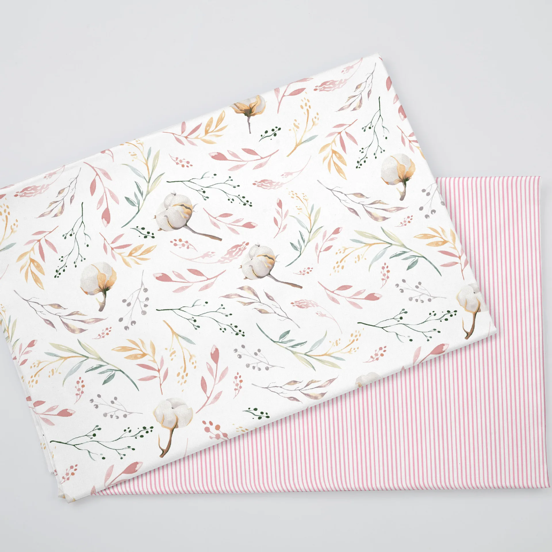 160x50cm Twill Printed Pink Cottons Floral Fabric Cartoon Floral 40s Cotton Fabric, for Home Decoration Sewing Cloth