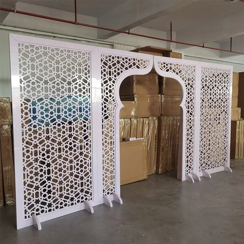 Conjunto de marco blanco de lujo, Panel de fondo de escenario, PVC, acrílico, soporte de Panel, exhibición de fiesta, escenario para decoraciones de boda