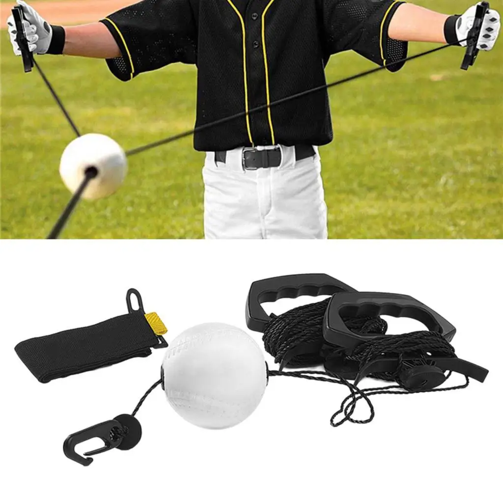 Baseball Batting Training Aid Adjustable Swing Device for Softball Practice Exercise for Outdoor and Indoor Use