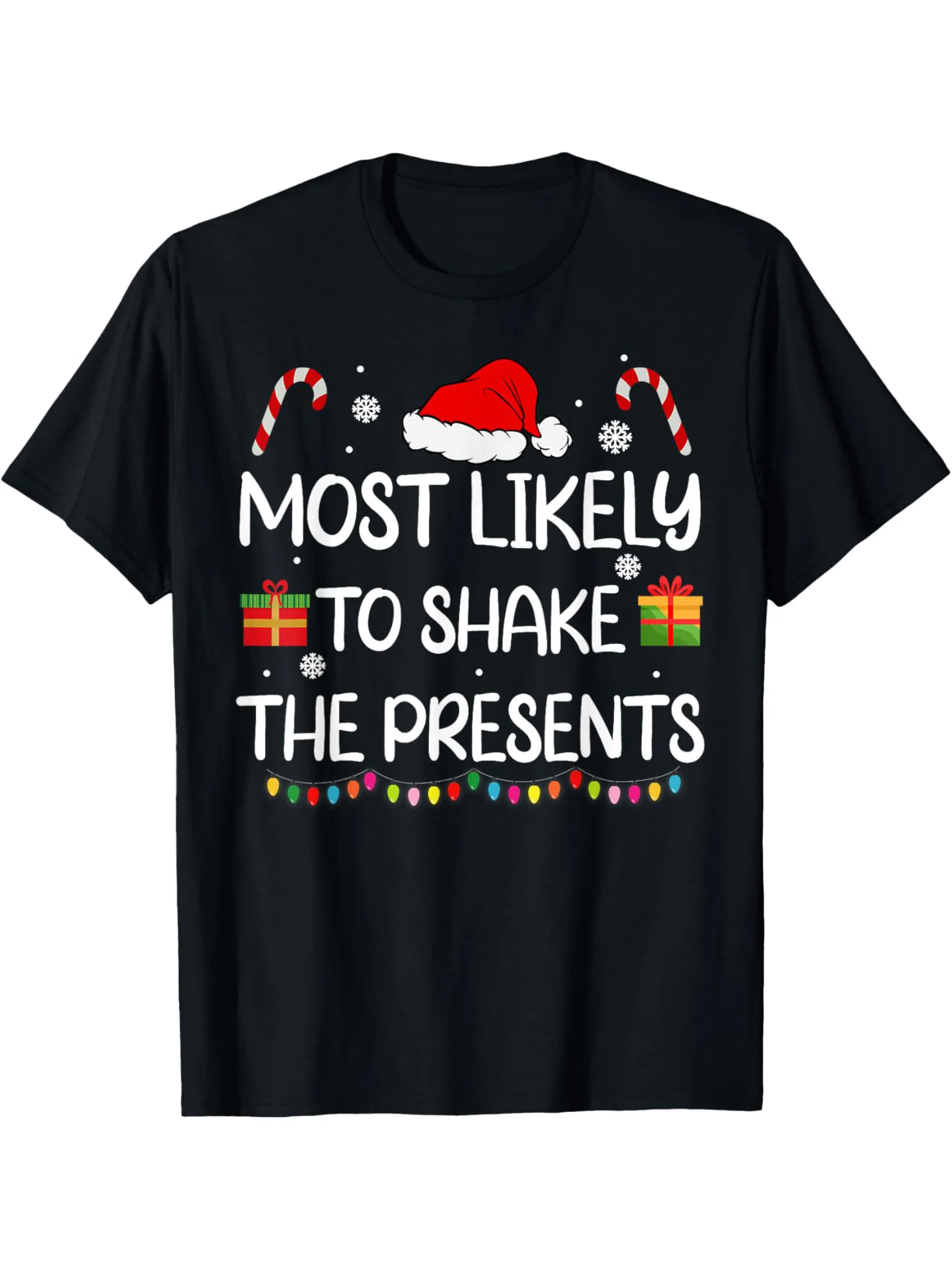 تي شيرت عيد الميلاد المطابق للعائلة "المنظم أن يأكل الجميع"، أسود 180 جرام من القطن SS، ملابس احتفالية رياضية غير رسمية للرجال