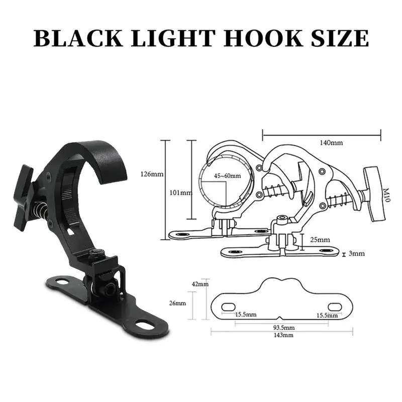 A71Z 1 زوج الألومنيوم ضوء المرحلة هوك شعاع تتحرك رئيس ضوء الجمالون كليب تحميل السلامة 150 كجم لمعدات مرحلة ديسكو DJ (أ)