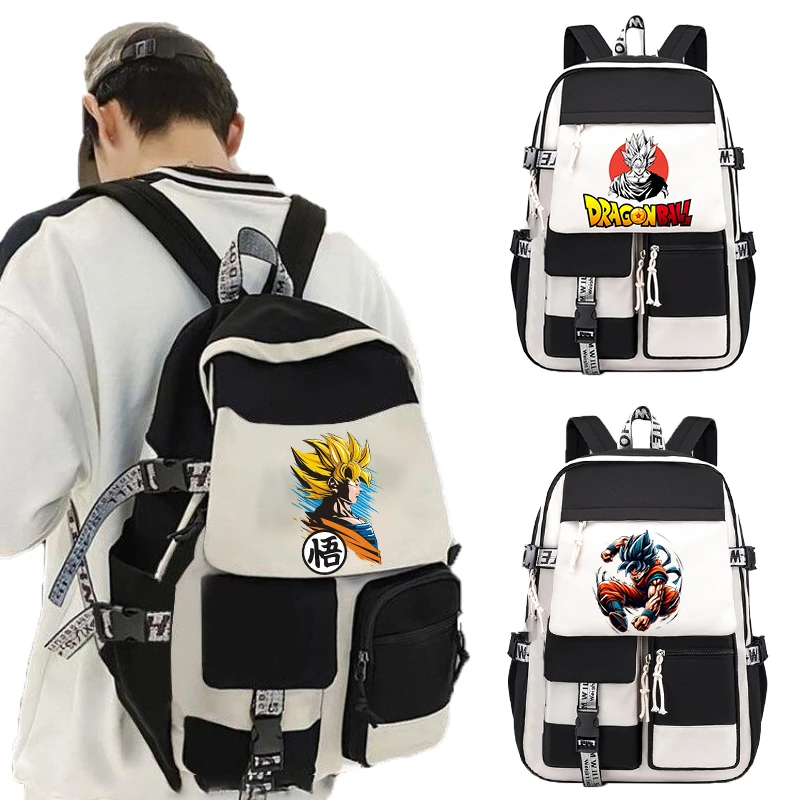 

New Dragon Ball Figures Backpack Goku Cartoon Anime Schoolbag Student Teenage Large Capacity Book Bags Classics Stationery Bags