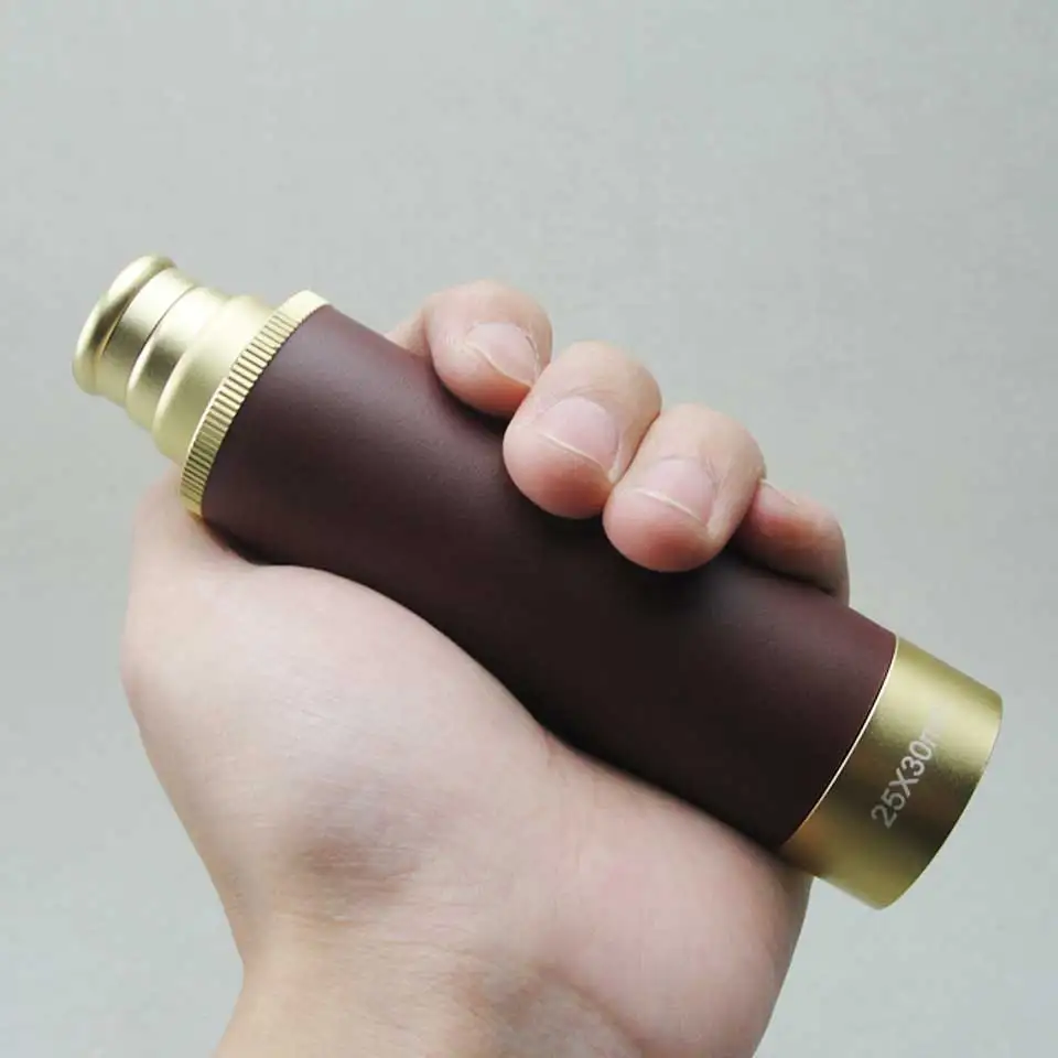 Hunting Monocular 25x30 Retractable Style Pirate Telescope BAK4 Prism Pocket Navy Sliding Focus 25 Jnash 135mm / 5.3in 1.2mm