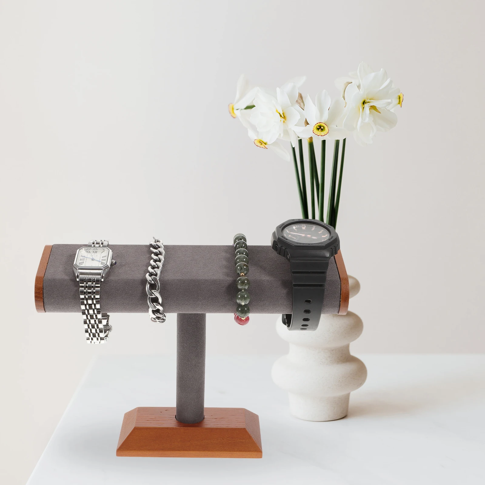 

1pc Solid Wood Bracelet Display Stand Display Rack Jewelry Holder Stand For Bracelets Necklaces Store Home Organizer