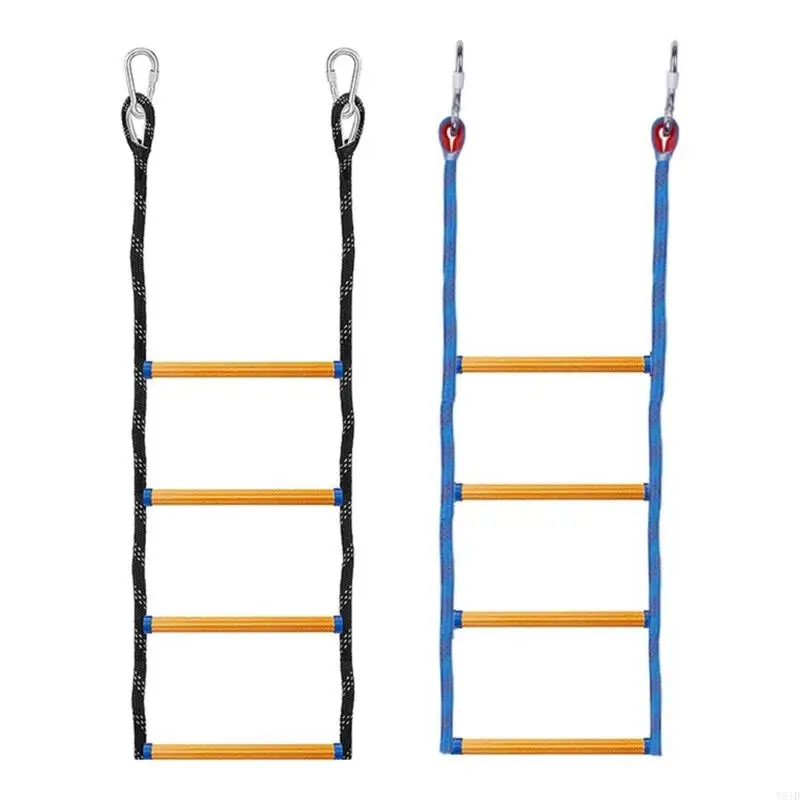 

Y51D Boat Ladders, Boat Rope Ladder 4-Steps Marine Rope Ladder Extension Swim Ladder