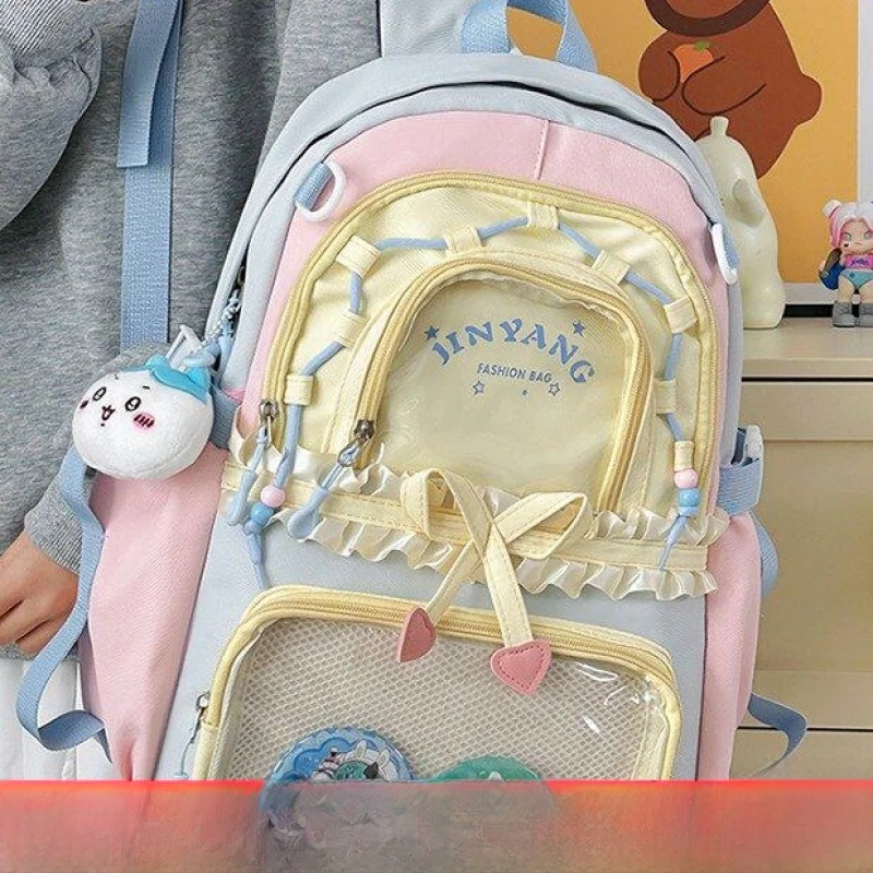 Cute Teen Girl Backpack Large Capacity School Bag Junior High Senior High Student Bookbag Double Shoulder Bag Youth Fashion