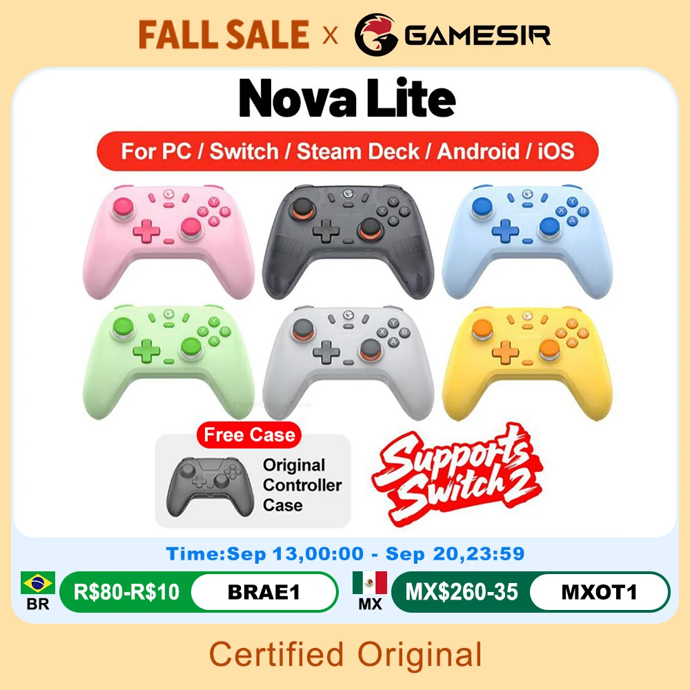 Gamesir Nova Lite Gamepads PC for Nintendo Switch 2 Controller Switch Steam Android iOS iPhone Controle Hall Effect Joystick