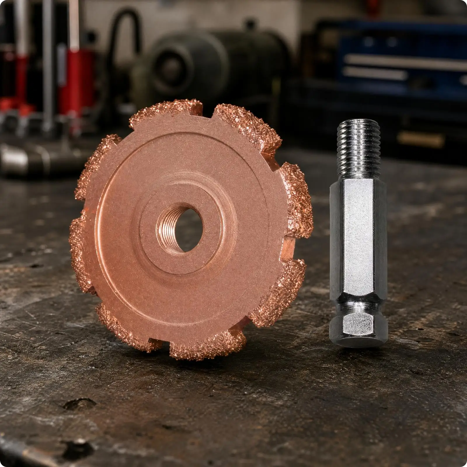 Tungsten Steel Tire Sidewall Grinding Wheel 7mm Thick Tire Repair Grinder Head with Connecting Rod for Auto Maintenance