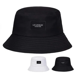 Unisex LOS ANGELES naklejka z literami kapelusze typu Bucket czapki rybackie Outdoor Casual Cap kapelusz z filtrem przeciwsłonecznym