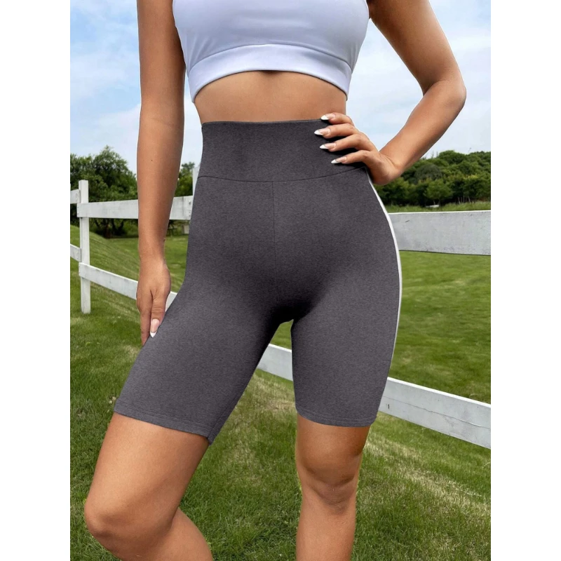 Summer Ladies Shorts Fashionable High Stretch Knitted Shorts Side Stripe Design Slim Sports Style Shorts Five Trousers