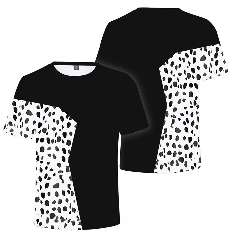 101 Dalmatiërs Cruella De Vil Cosplay Kostuums Jas Wit Zwart Afdrukken Kimono Cruella Mantels Casual Streetwear Vrouwen Mannen BS328