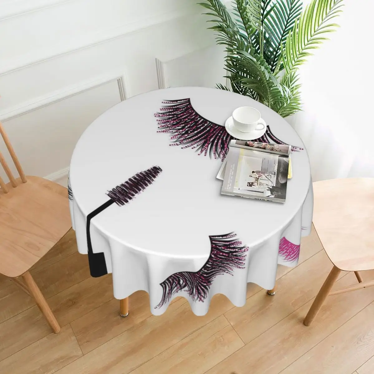 

Ресницы и тушь для ресниц с розовым блестящим узором, водостойкая круглая скатерть, маслостойкая скатерть для кухни, крышка обеденного стола