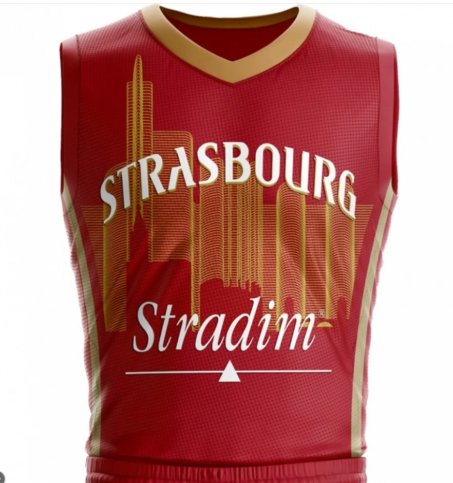 2026 New Hot SIG Strasbourg Basketball Suit, Quick Drying Breathable Sleeveless Shirt, Family Parent-child Outfit